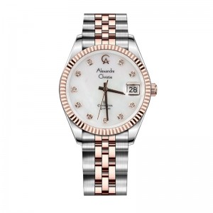 Alexandre Christie AC 5013  Silver Rosegold Oyster Dial Man MDBTRMS